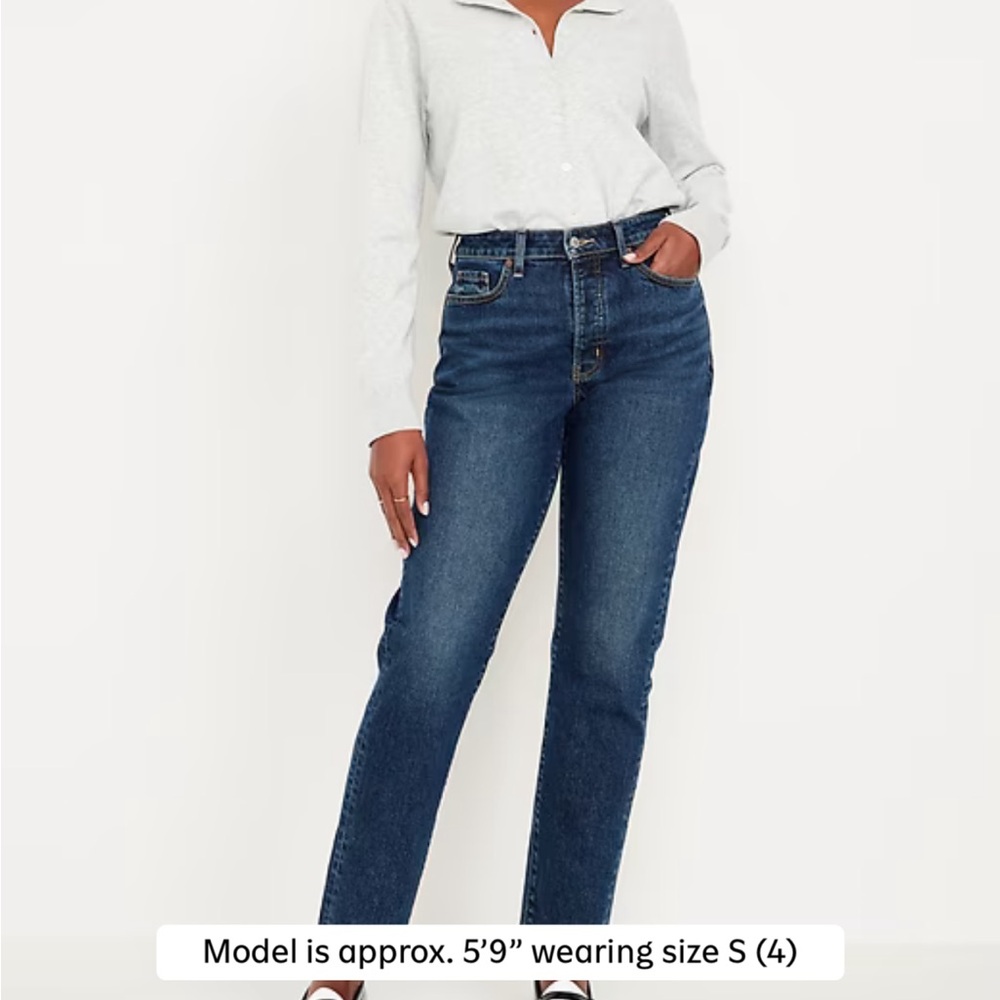Old Navy Dark Blue Curvy Straight Leg Women's Jeans size 0